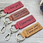 Personalized Leather Keychain, Custom Engraved Key Ring, Gift for Her/Him, Birthday Gift, Back to School, Custom Gift