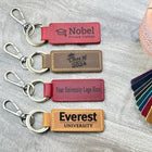 GRADUATION GIFTS, University Keychain, College Collegiate Sport Team Key Fob, Any University or College logo, Laser Engraved Leather