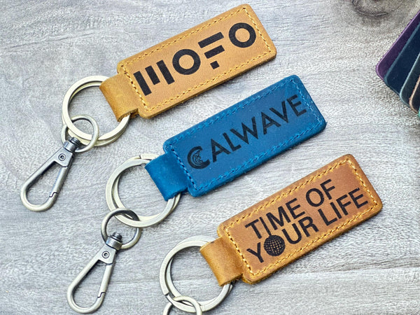 BULK CHRISTMAS Gifts for COWORKERS, Corporate Gifts for Employees with Logo, Employee Gifts, Coworker Gifts, Leather Keychain