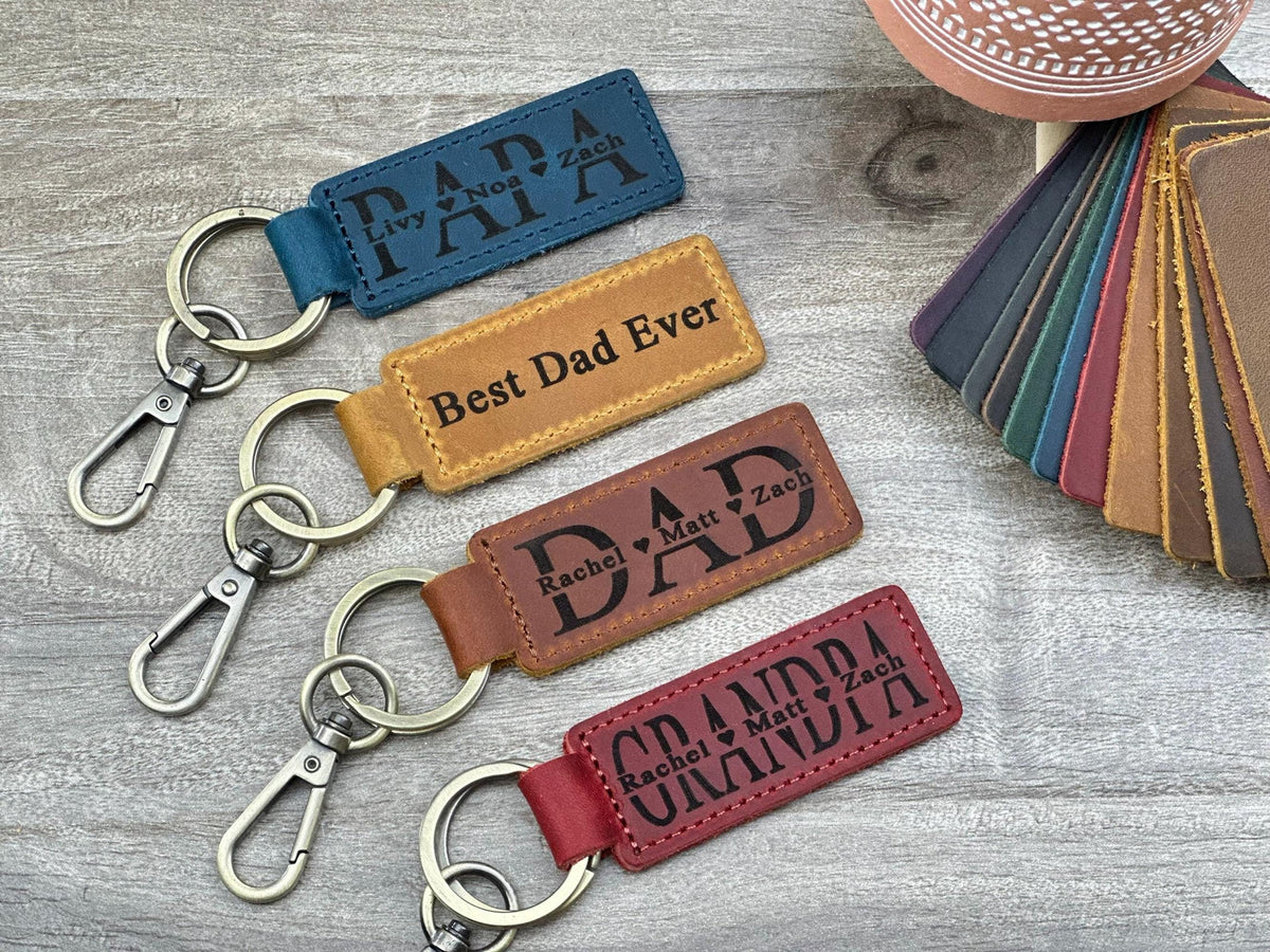 Personalized Dad Keychain, New Dad Gift, Engraved Dad Keychain, Fathers Day Keychain, Father Keychain