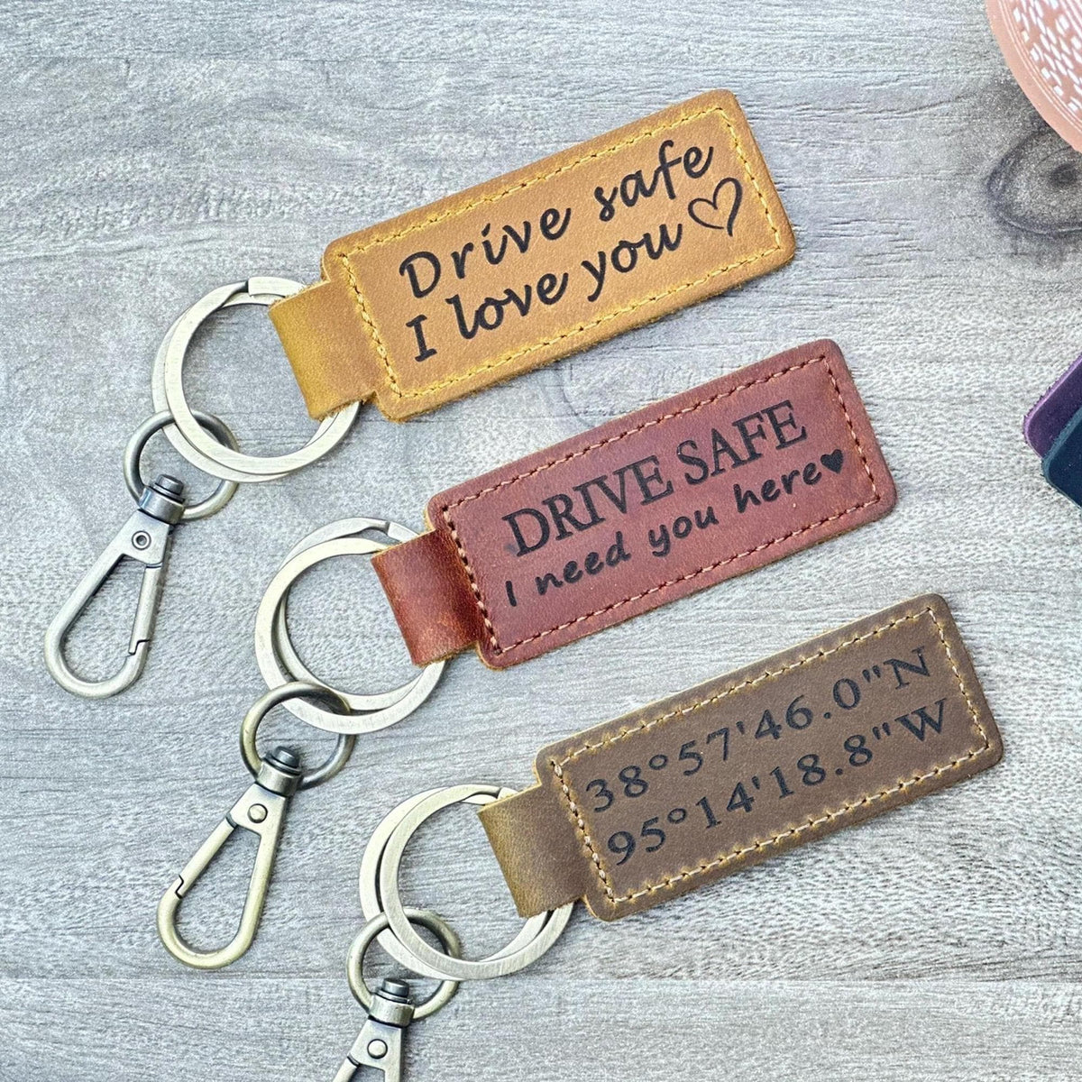 Personalized Leather Keychain, Customized Keychain, Custom Leather Key chain, coordinates key chain longitude latitude keychain, Best Gift