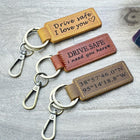 Personalized Leather Key Fob • Engraved Coordinates & Names • Handmade Anniversary Keepsake