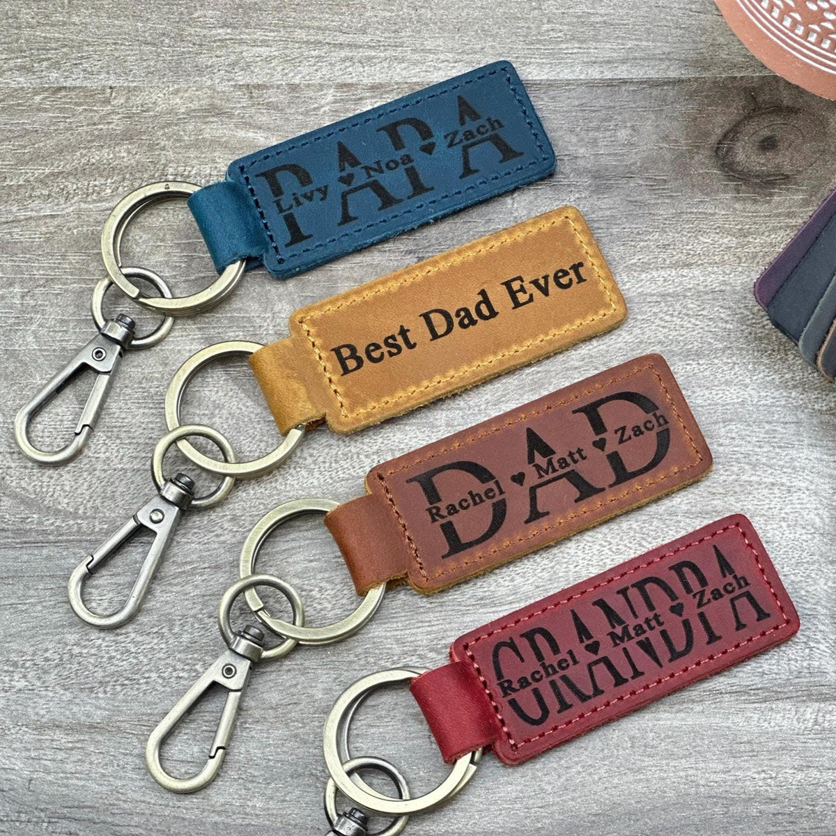 Personalized Leather Keepsake for Dad • Engraved Handmade Accessory