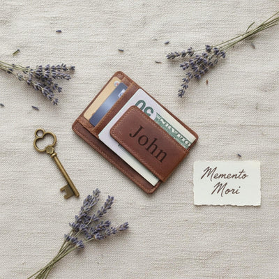 Personalized Leather Money Clip Wallet – Bifold, RFID, Engraved