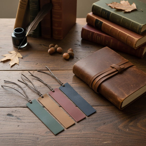 Personalized Leather Bookmark with Cord – Custom Engraved Name Bookmark