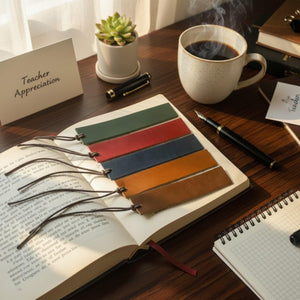 Personalized leather bookmark handmade in New Hampshire USA
