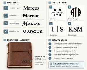 Personalized leather journal detail 6