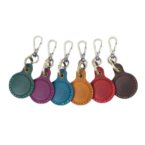 Genuine Leather AirTag Keychain – Full-Grain Air Tag Holder Case